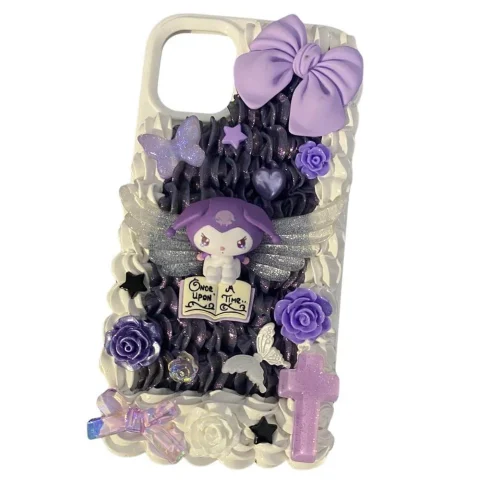 Handmade Kuromi Decoden Cream Phone Case For iPhone Samsung Google Huawei and other models