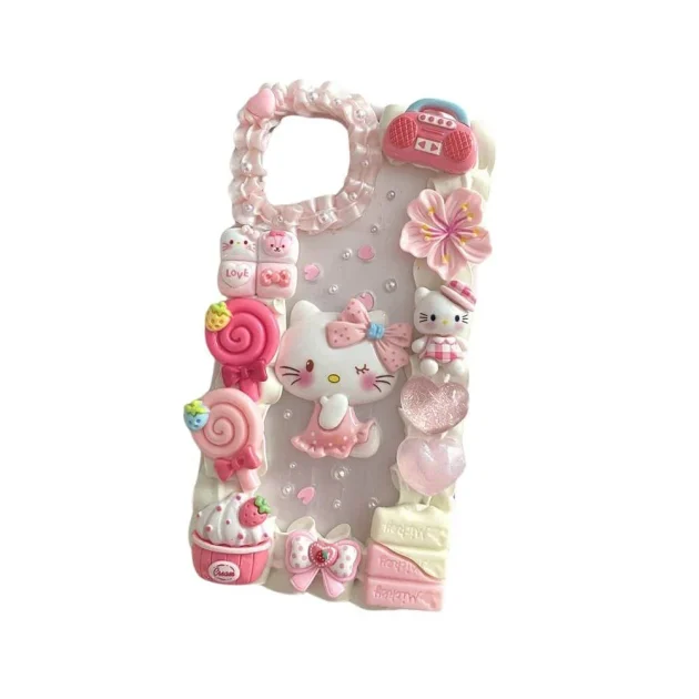 Handmade Hellokitty Decoden Cream Phone Case For iPhone Samsung Google Huawei and other models