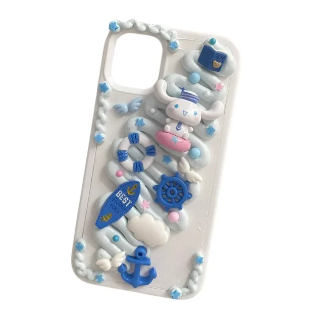 Handmade Cinnamoroll Decoden Cream Phone Case For iPhone Samsung Google Huawei and other models