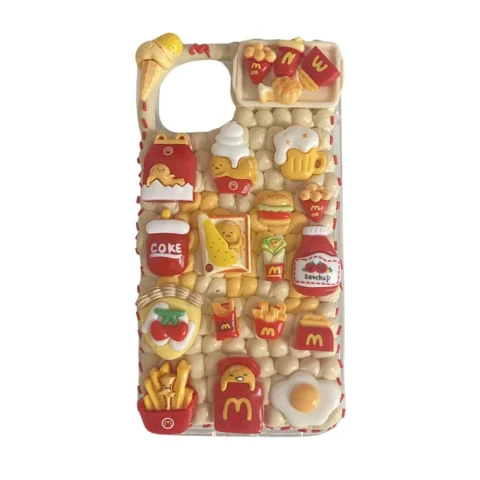 Handmade McDonald's Gudetama Decoden Cream Phone Case for Any Models