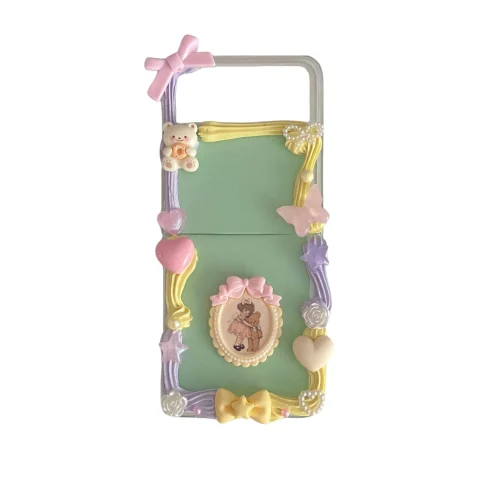 Handmade Vintage Pastoral-Style in Macaron Decoden Cream Phone Case for Any Models
