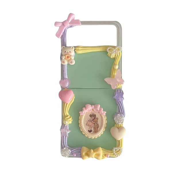 Handmade Vintage Pastoral-Style in Macaron Decoden Cream Phone Case for Any Models