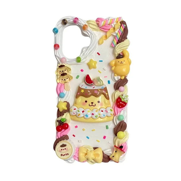 Handmade PomPomPurin Cake Decoden Phone Case for Any Models