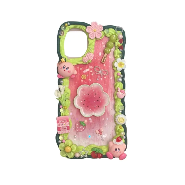 Handmade Watermelon Kirby Decoden Cream Phone Case For Any Models