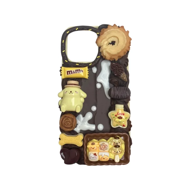 Handmade PomPomPurin Chocolate Decoden Phone Case for Any Models