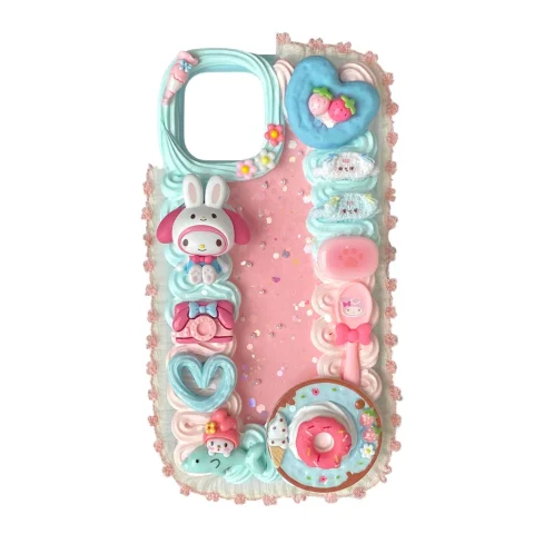 Handmade Melody Decoden Cream Lace Phone Case For Any Models