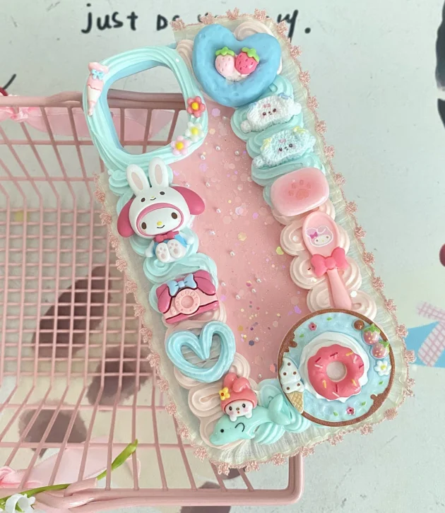 Handmade Melody Decoden Cream Lace Phone Case For Any Models - Image 2