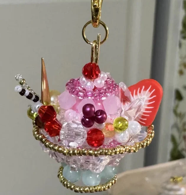 Handmade Beading Ice Cream Pendant - Image 5
