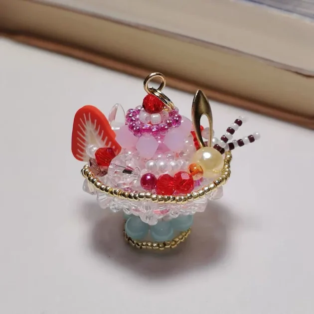 Handmade Beading Ice Cream Pendant - Image 3