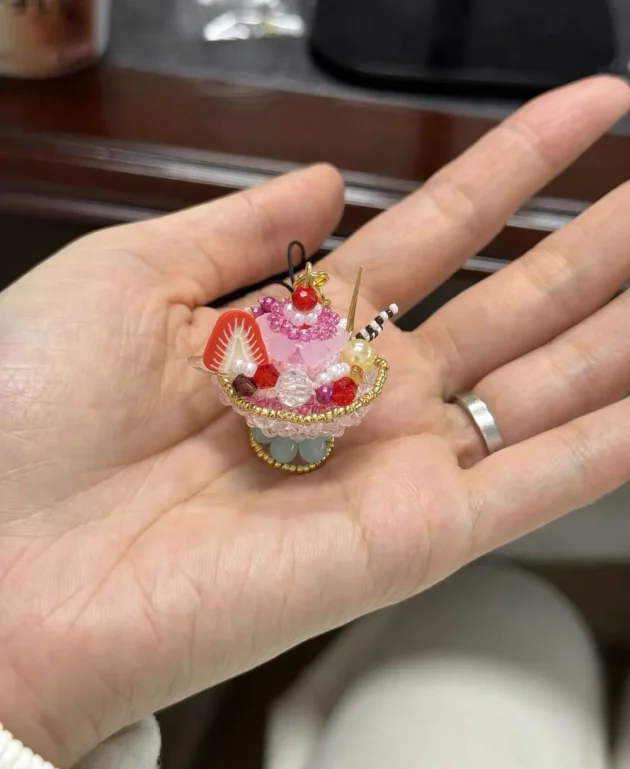 Handmade Beading Ice Cream Pendant - Image 2